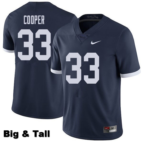 NCAA Nike Men's Penn State Nittany Lions Jake Cooper #33 College Football Authentic Throwback Big & Tall Navy Stitched Jersey XGC7898ZG